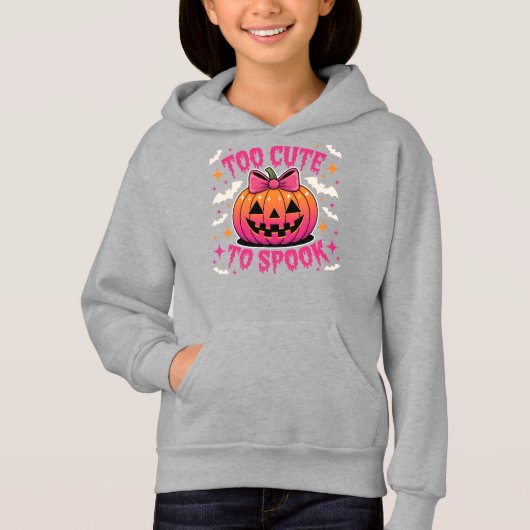 Too Cute to Spook Pink Coquette Halloween Pumpkin (正面)