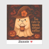 Too Cute to Spook Without Coffee – Halloween Ghost シール (シート)