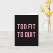 Too Fitトレーニングおもしろい引用文ブラックピンクジム カード (黄色い花)