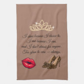 Too Glam To Care – Chic Quote  キッチンタオル (縦)