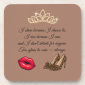Too Glam To Care – Chic Quote コースター (正面)