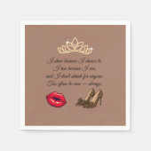 Too Glam To Care – Chic Quote  スタンダードカクテルナプキン (正面)