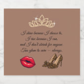 Too Glam To Care – Chic Quote スパークリングワインラベル (シングルラベル)