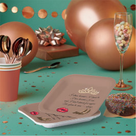 Too Glam To Care – Chic Quote  ペーパープレート