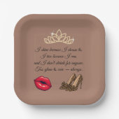 Too Glam To Care – Chic Quote  ペーパープレート (正面)