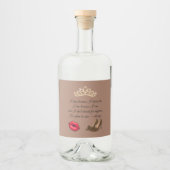 Too Glam To Care – Chic Quote リキュールボトルラベル (正面)