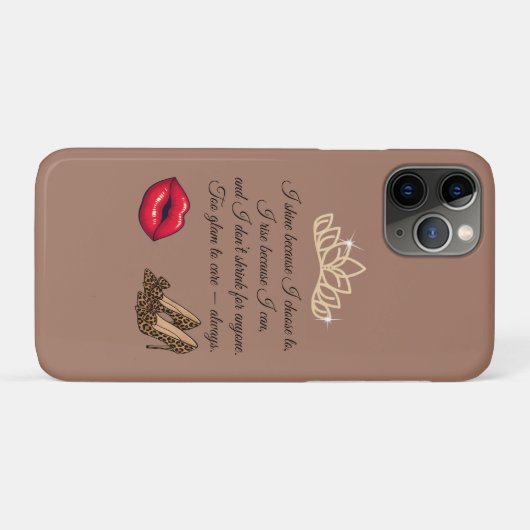 Too Glam To Care – Chic Quote  Case-Mate iPhoneケース (裏面(横))