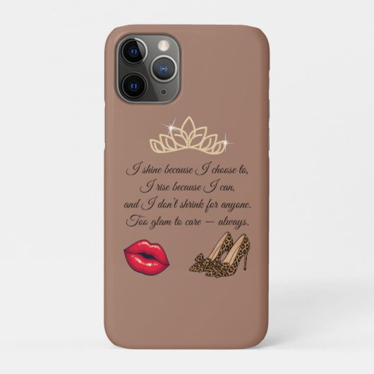 Too Glam To Care – Chic Quote  Case-Mate iPhoneケース (裏)