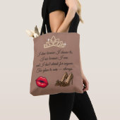 Too Glam To Care – Chic Quote Tote Bag トートバッグ (クローズアップ)