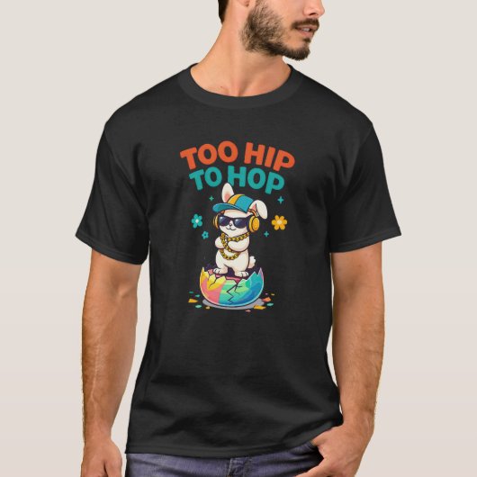Too Hip to Hop Bunny Artwork Tシャツ (正面)