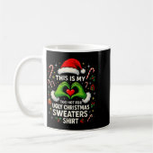 Too Hot For Ugly Christmas Sweaters Funny Holiday  コーヒーマグカップ (左)