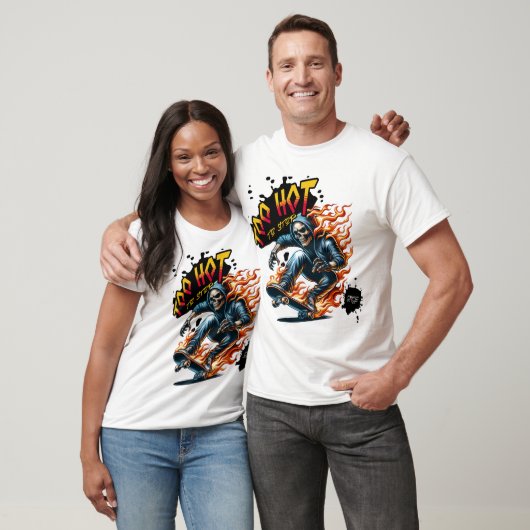 Too Hot to Stop – Flammender Skater-Style Tシャツ (ユニセックス)