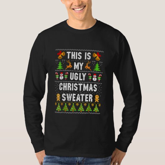 Too Hot Ugly Christmas Sweaters Xmas Men Women Fa Tシャツ (正面)