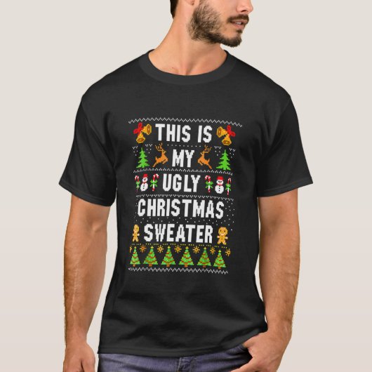 Too Hot Ugly Christmas Sweaters  Xmas Men Women Fa Tシャツ (正面)