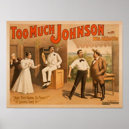 "Too Johnson" - Two Men Fighting Theater ポスター (正面)
