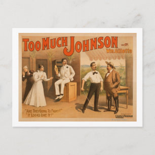 "Too Johnson" - Two Men Fighting Theater ポストカード