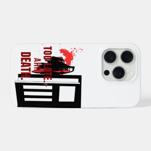 Too Late Horror Phone Case – AHH! Death Scary Goth iPhoneケース (裏面横)