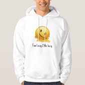 Too Lazy 2 Be Lazy - Lazy おもしろい Emoji Men's パーカ (正面)
