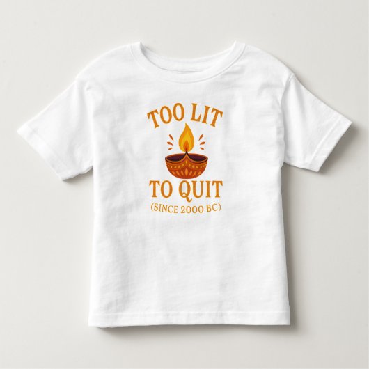 too lit to quit diwali party  トドラーTシャツ (正面)