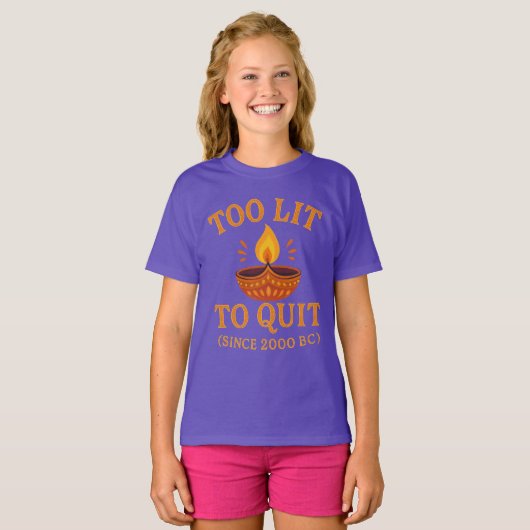 too lit to quit diwali party  tシャツ (正面フル)