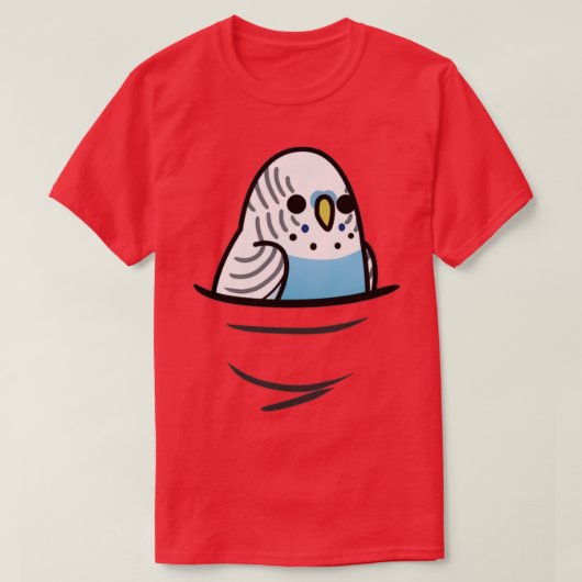 Too Many Birds Blue Budgie Tシャツ (デザイン正面)