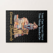 Too Many Books German Shepherd ジグソーパズル (横)