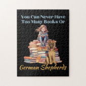 Too Many Books German Shepherd ジグソーパズル (縦)