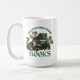 Too Many Books Green Floral Academia Mug コーヒーマグカップ