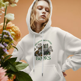 Too Many Books Green Floral Dark Academia Hoodie パーカ
