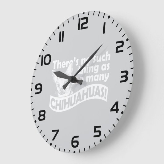 Too Many Chihuahuas ラージ壁時計 (傾斜)