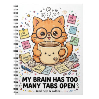 Too Many Tabs - Funny Cat Notebook ノートブック
