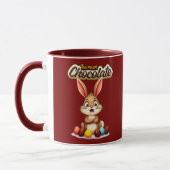 Too Much Chocolate – Funny Easter Bunny - caneca マグカップ (左)