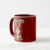 Too Much Chocolate – Funny Easter Bunny - caneca マグカップ (正面左)