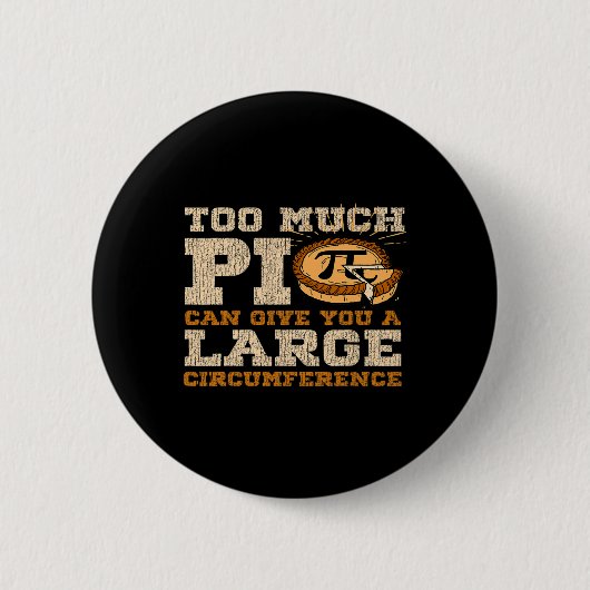 Too Much Pi Day Math Lovers 3.14 Nerdy Symbols 1 缶バッジ (正面)