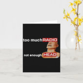 Too Much Radio Not Enough Head Funny 80's Radio He カード (黄色い花)