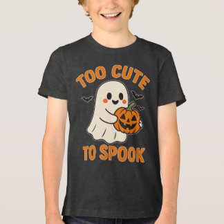 Too Spooky To Scare – Friendly Ghost With Pumpkin  トライブレンドＴシャツ