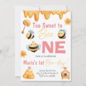 Too Sweet to be One キッズ誕生日パーティー招待状 招待状 (正面)