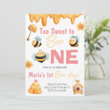 Too Sweet to be One キッズ誕生日パーティー招待状