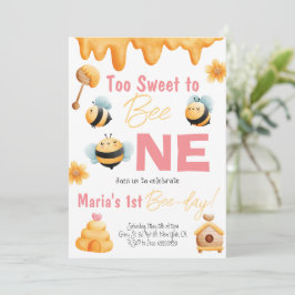 Too Sweet to be One キッズ誕生日パーティー招待状 招待状