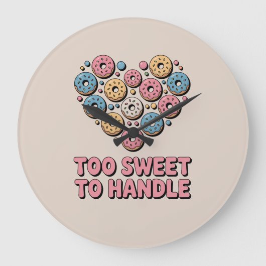 Too Sweet to Handle | ドーナツの子供 ラージ壁時計 (正面)