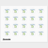 Too Tired Frog Sticker Cute Exhausted Frog Meme Ka ラウンドシール (シート)