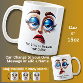 Too Tired To Function! Fabulous Eyes Funny Face コーヒーマグカップ