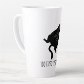 Too Tired to Think - Funny Exhausted Black Cat カフェラテマグ (左アングル)