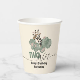Too Wild Tropical Greenery Giraffe Animal Birthday 紙コップ