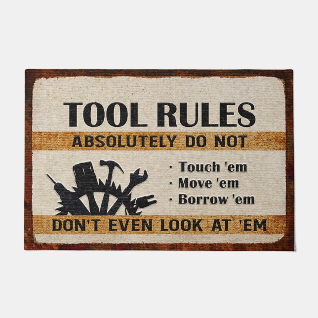 Tool Rules Mat,  Funny Cool Doormat ドアマット (正面)