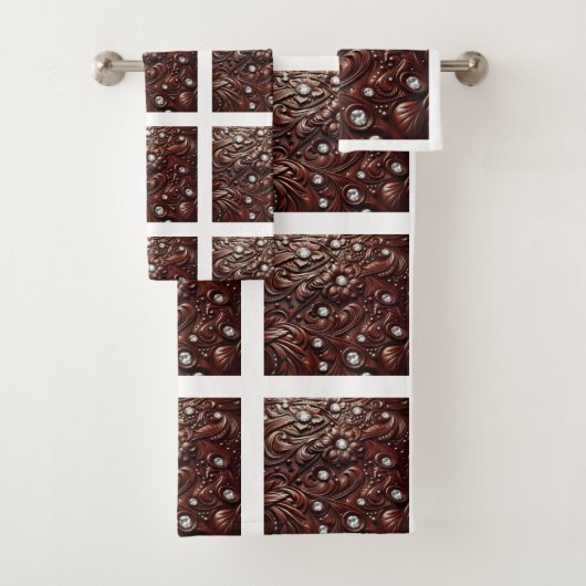 Tooled Faux Leather and Diamond バスタオルセット (インサイチュ)