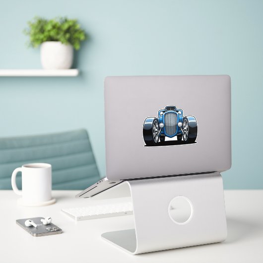 Toon Hotrod Art シール (デスク上のノートパソコン)
