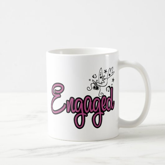 ToonDoveEngagedPink コーヒーマグカップ (右)