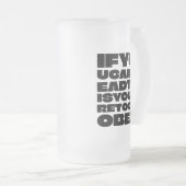 TooSober Bold Typography Frosted Mug フロストグラスビールジョッキ (正面右)