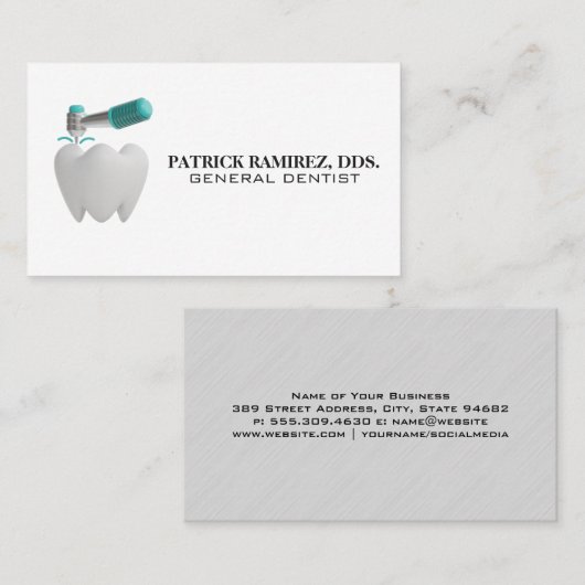 Tooth and Drill 3Dロゴ 名刺 (正面/裏面)